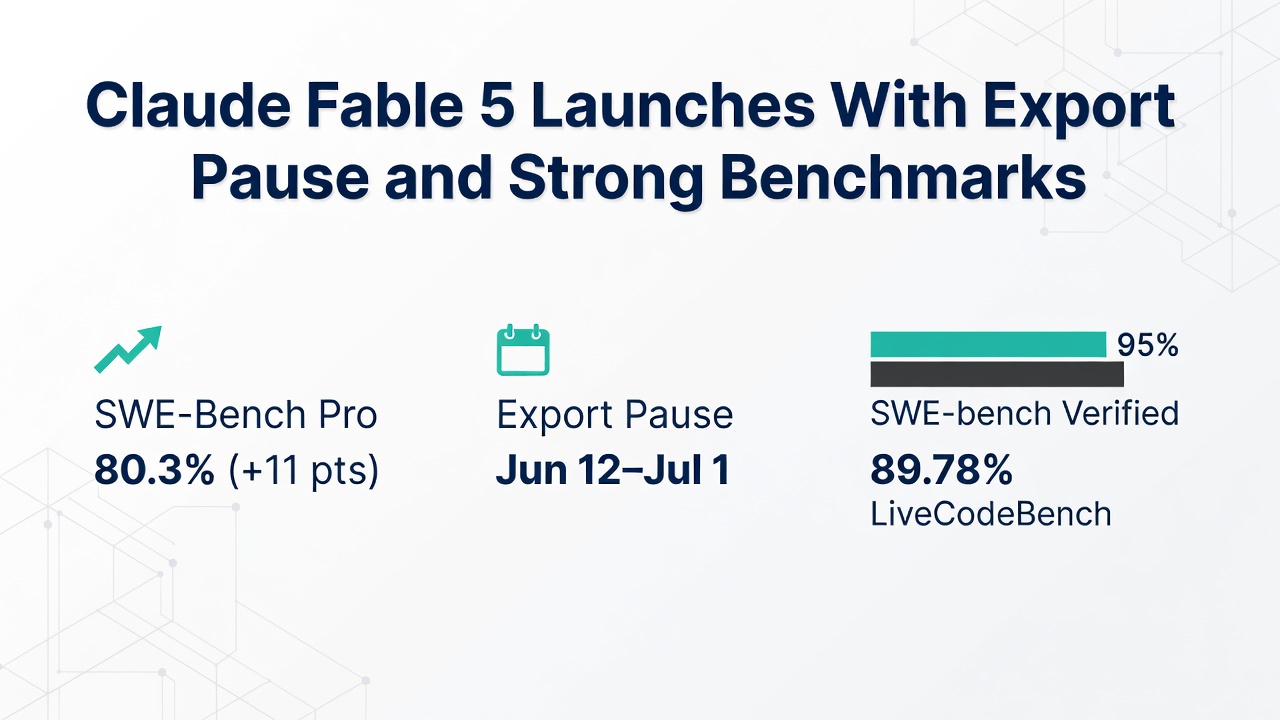 Claude Fable 5 Launches With Export Pause and Strong Benchmarks