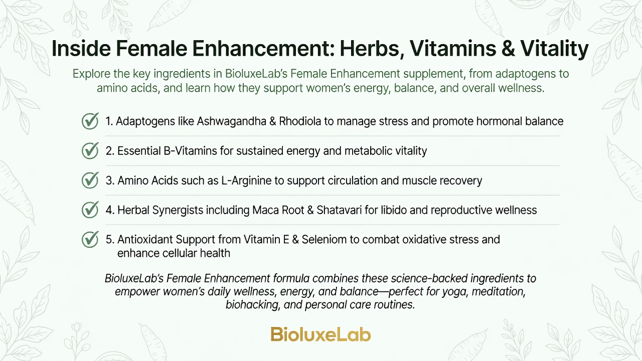 Inside Female Enhancement: Herbs, Vitamins & Vitality