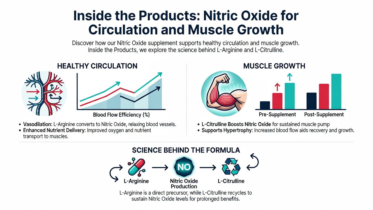 Inside the Products: Nitric Oxide for Circulation and Muscle Growth