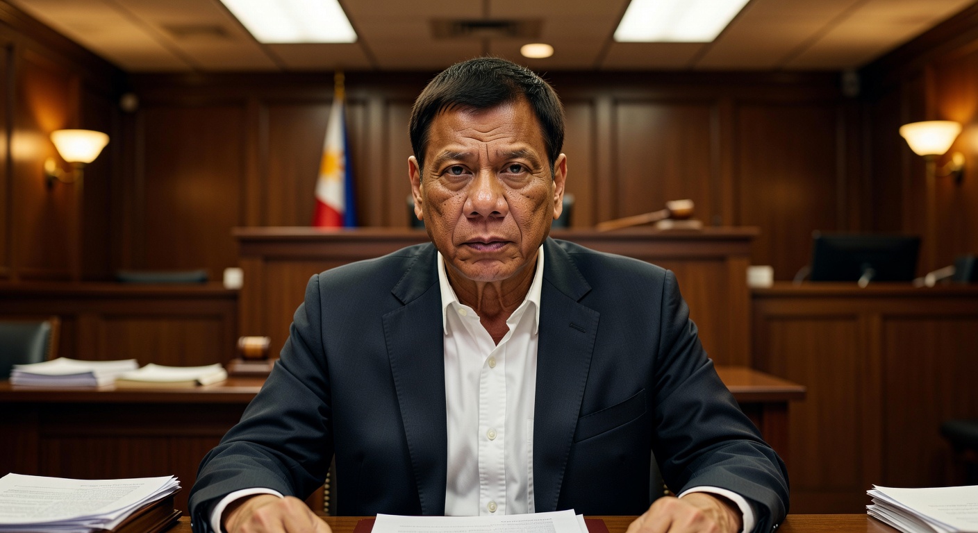 Rodrigo Duterte in courtroom setting