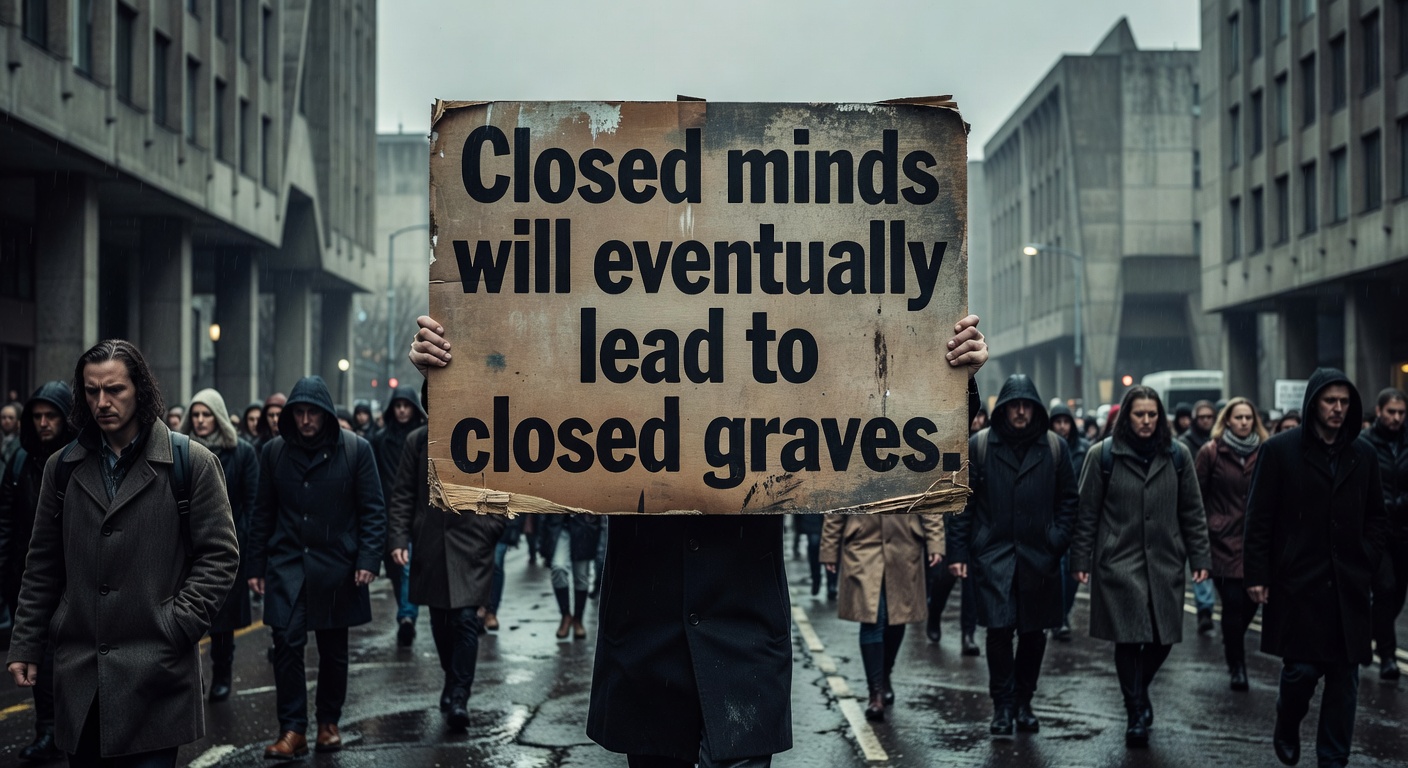 Closed minds will eventually lead to closed graves