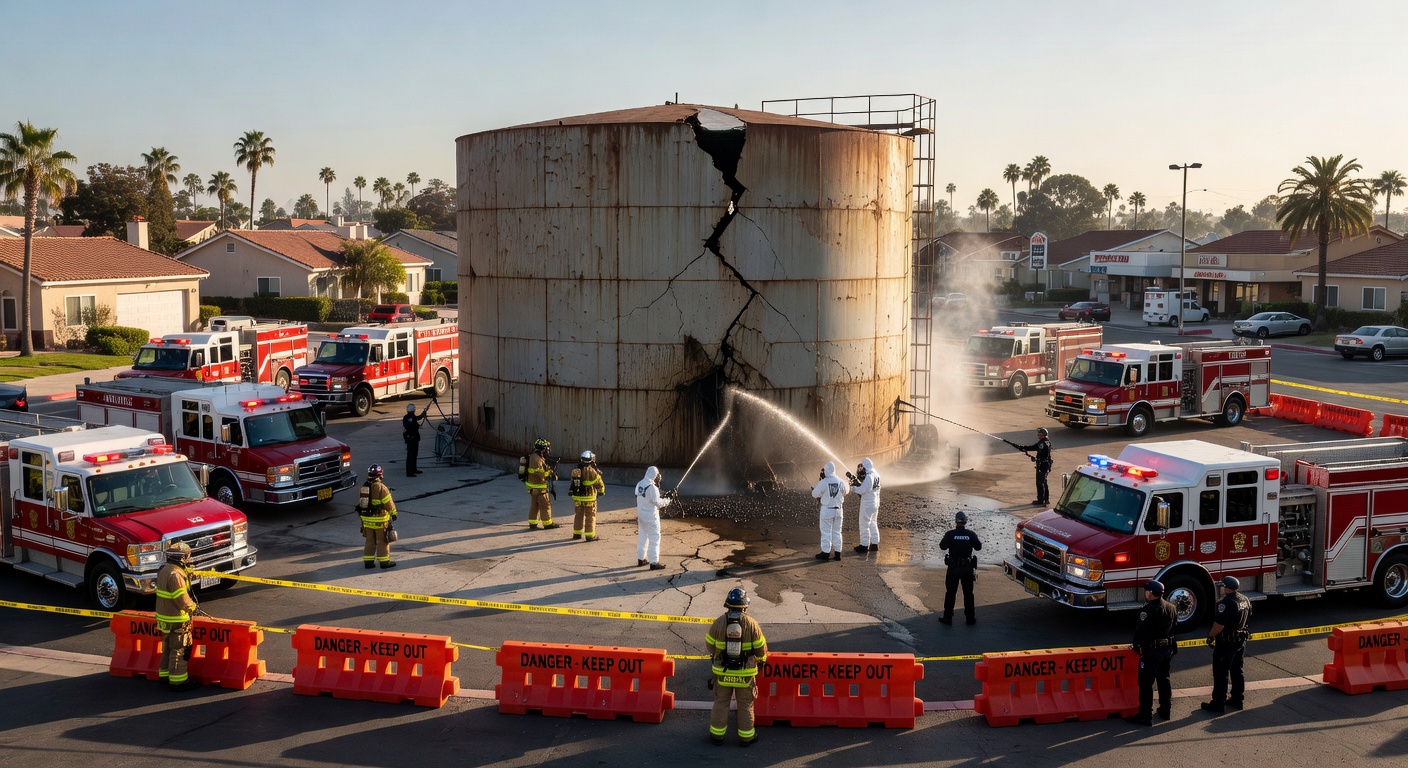 Chemical tank emergency in Garden Grove