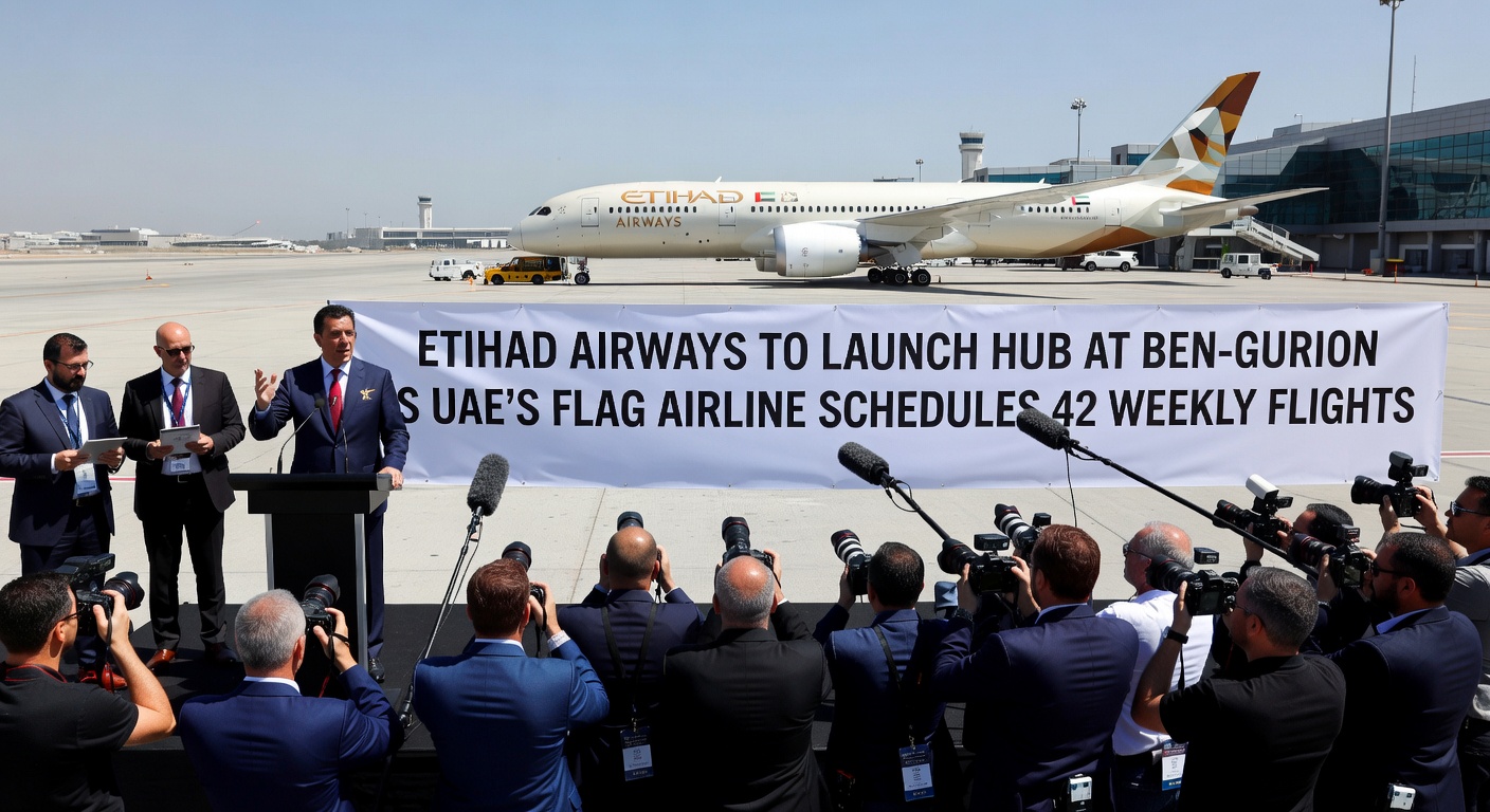 Etihad Airways to launch hub at Ben-Gurion as UAE's flag airline schedules 42 weekly flights