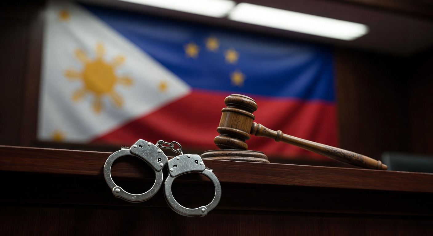 Handcuffs and gavel