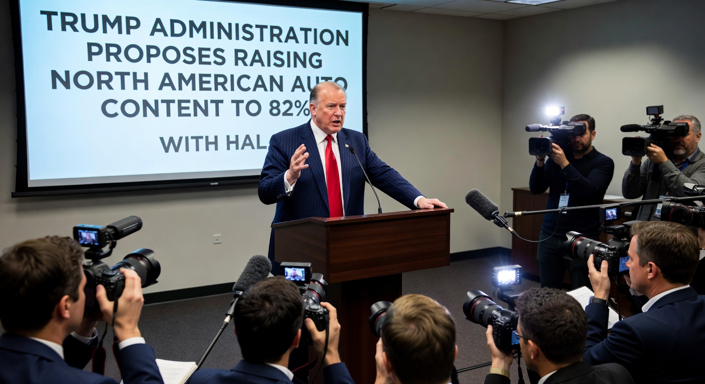 Trump administration wants to raise North American auto content to 82%, with half from U.S.