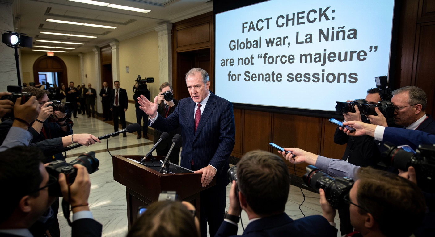 Fact check: Global war, La Niña are not 'force majeure' for Senate sessions