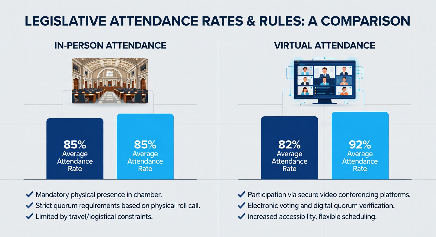 In-person vs virtual attendance infographic