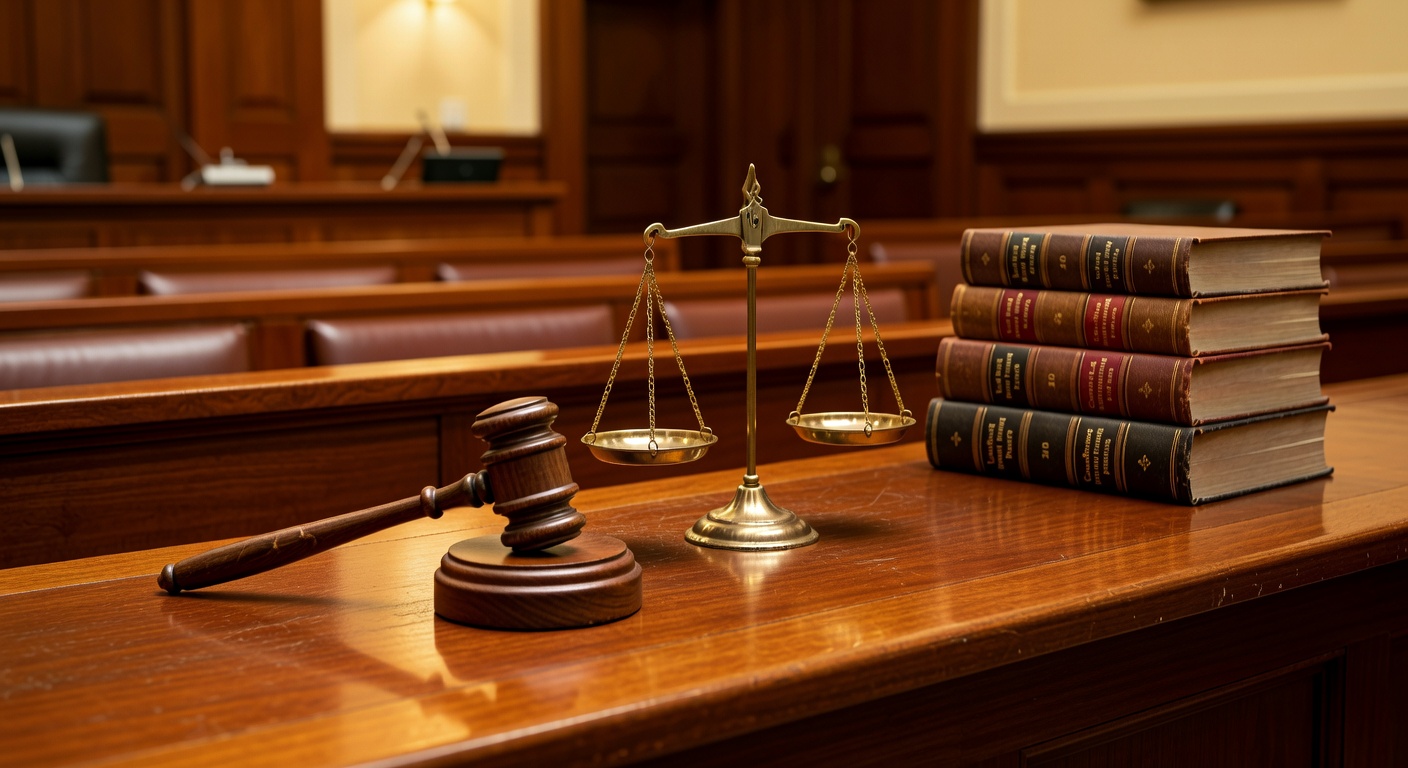 Courtroom gavel and scales of justice
