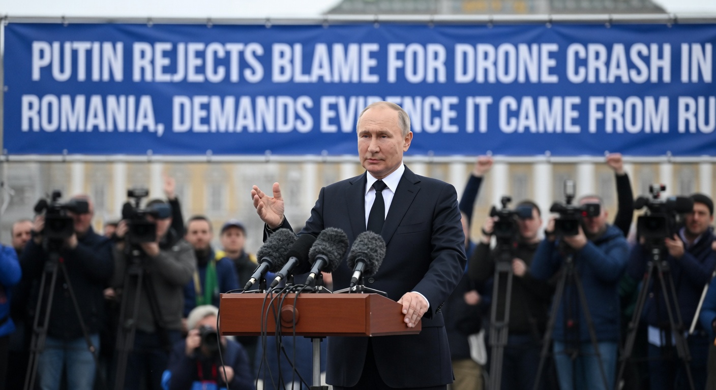 Putin Rejects Blame for Drone Crash in Romania, Demands Evidence It Came From Russia