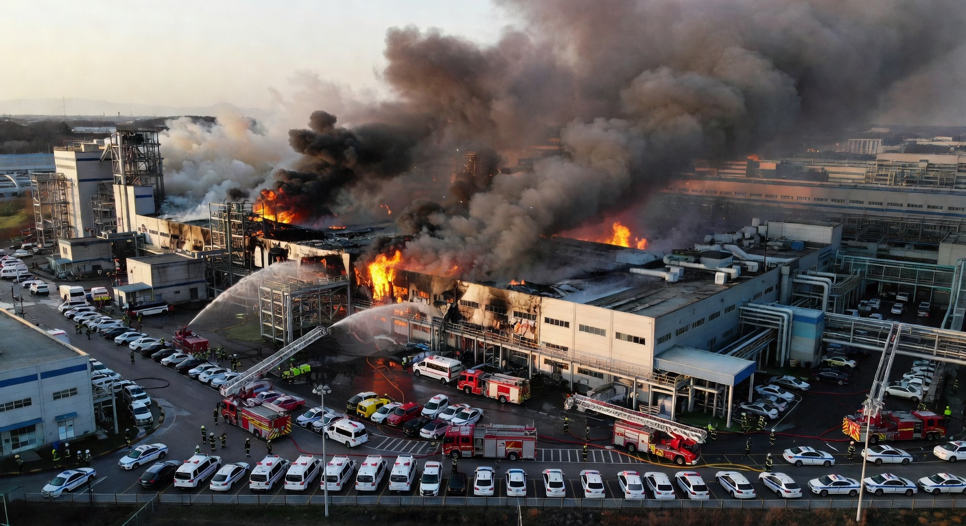 SK Hynix Cheongju Plant Fire Triggers Toxic Gas Leak, Injuring Seven