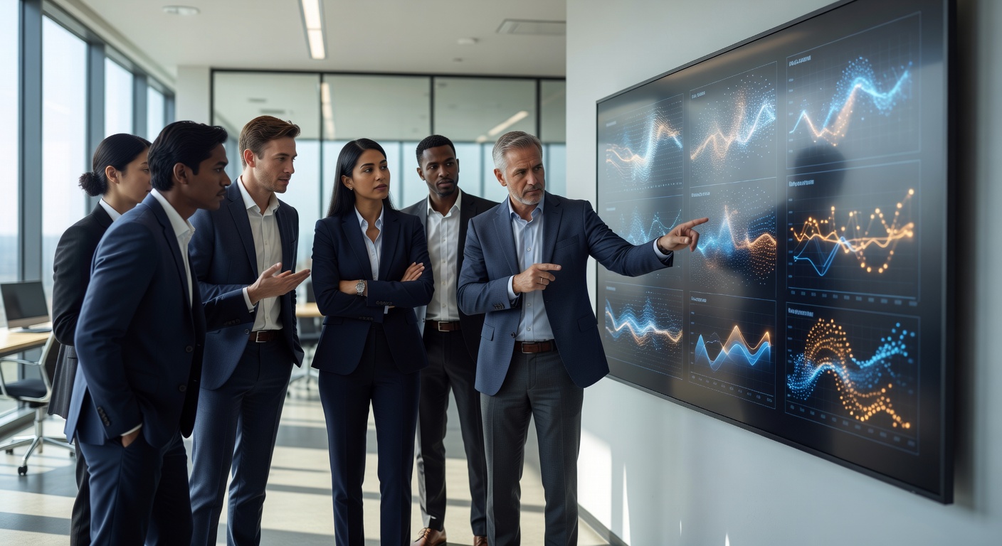 Team implementing and monitoring AI agents in an enterprise environment