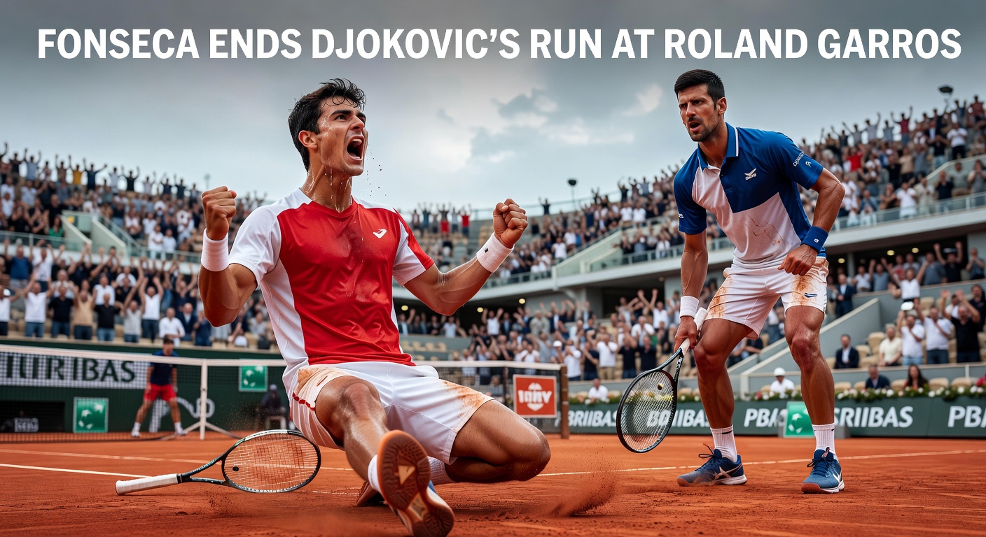 Fonseca ends Djokovic’s run at Roland Garros