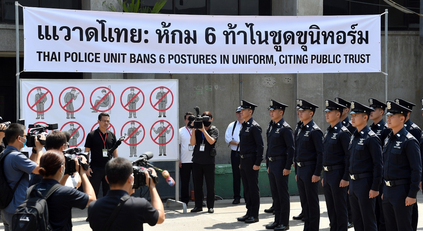 Thai police unit bans 6 postures in uniform, citing public trust