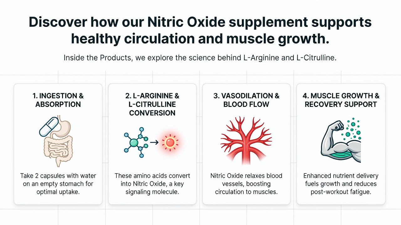 Inside the Products: Nitric Oxide for Circulation and Muscle Growth
