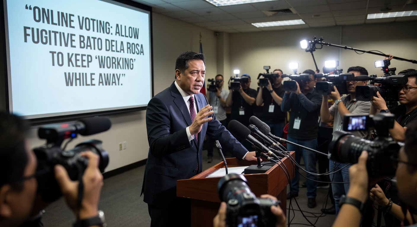 Padilla defends online voting so fugitive Bato dela Rosa can keep 'working' while hiding