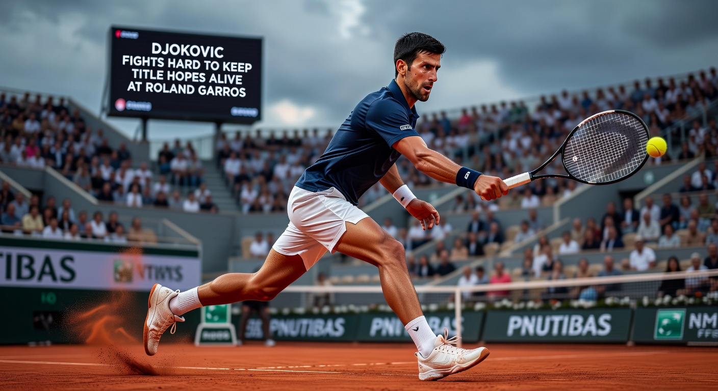 Djokovic fights hard to keep title hopes alive at Roland Garros