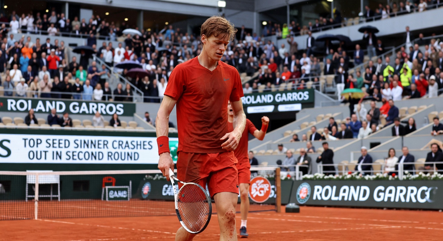 Top seed Jannik Sinner crashes out in second round of French Open