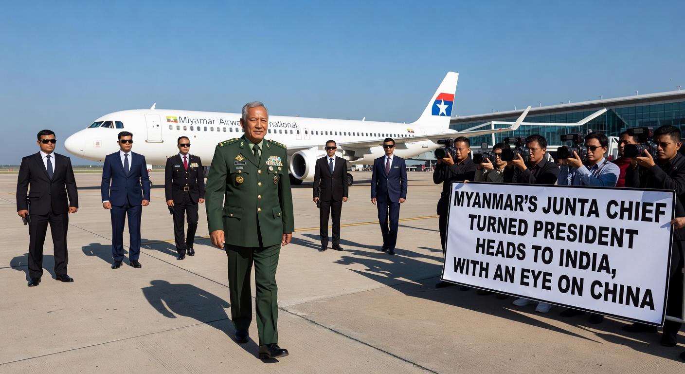 Myanmar’s junta chief turned president heads to India, with an eye on China