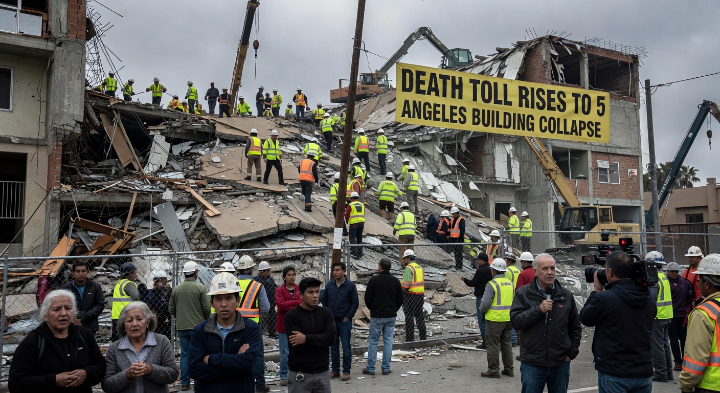 Angeles building collapse death toll rises to 5